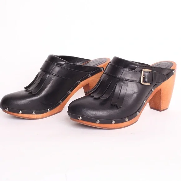 SOLD Madewell 1937 Wood Clogs Leather Kiltie US 8 - Picture 5 of 8